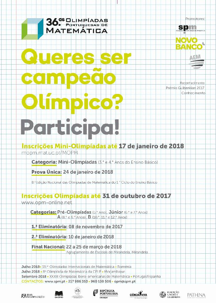 XXXVI Olimpíadas Portuguesas de Matemática (OPM)
