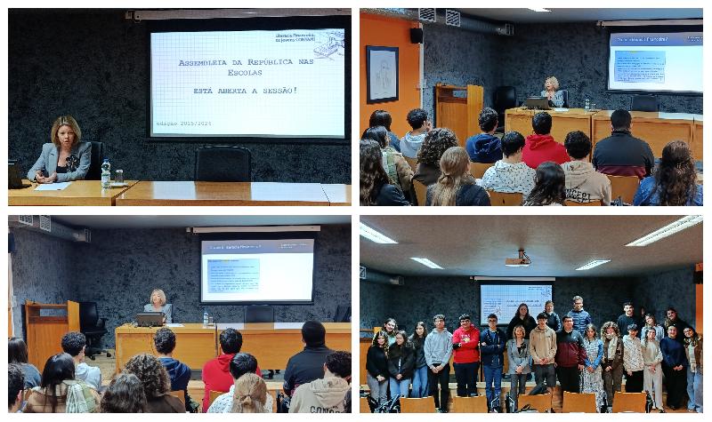 Debate, na escola, com deputada da Assembleia da República